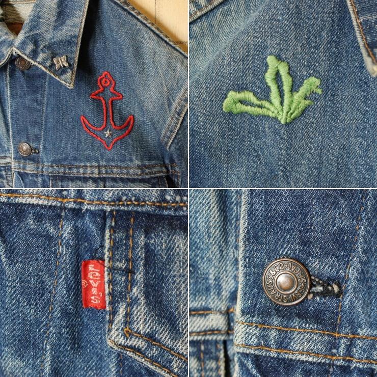 USA製 70s Levis リーバイス 70505 スモールe デニム ジャケット メンズS相当 4TH 刺繍 ブルー 濃紺 ケアタグ アメリカ古着｜ataco-garage｜02