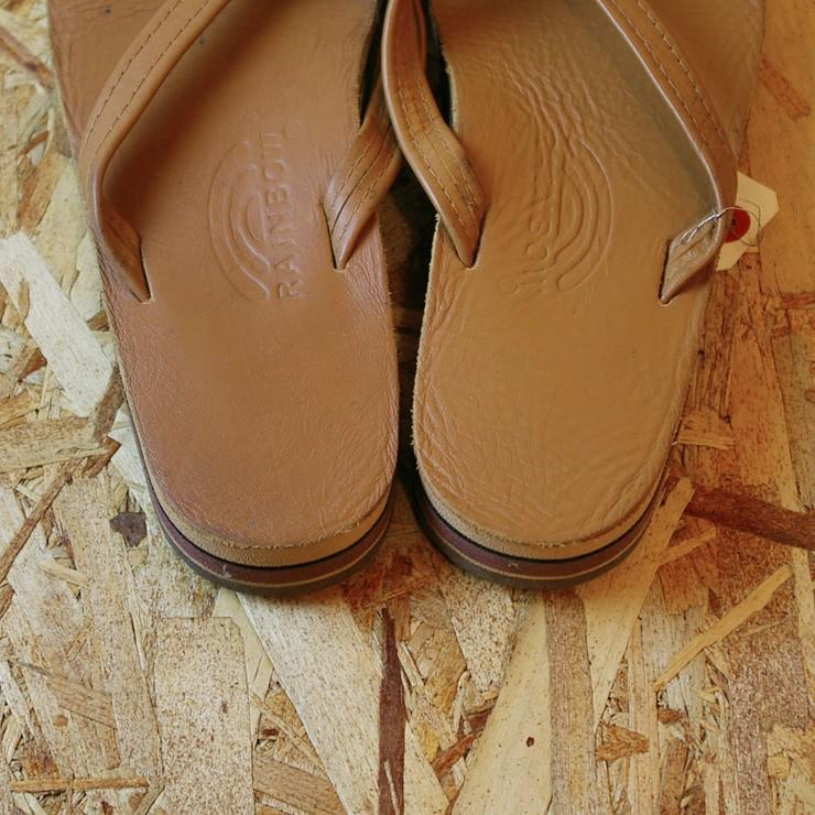 RAINBOW SANDALS クラシック タン ブラウンダブルミッドソール細め 
