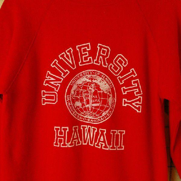 ビンテージ アメリカ古着UNIVERSITY HAWAII ハワイ大学 レッド 赤 
