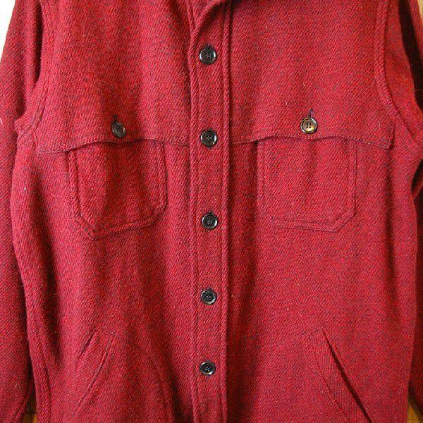 Woolrich US古着80sビンテージレッド×ブラック 赤×黒 ウールシャツ マッキーノジャケットウールリッチ｜ataco-garage｜04