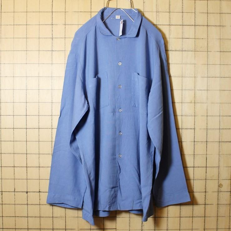 古着 レーヨン シャツ Usa製 ライトブルー 長袖 メンズl Needles Of California Sy L 361 古着屋ataco Garage 通販 Yahoo ショッピング