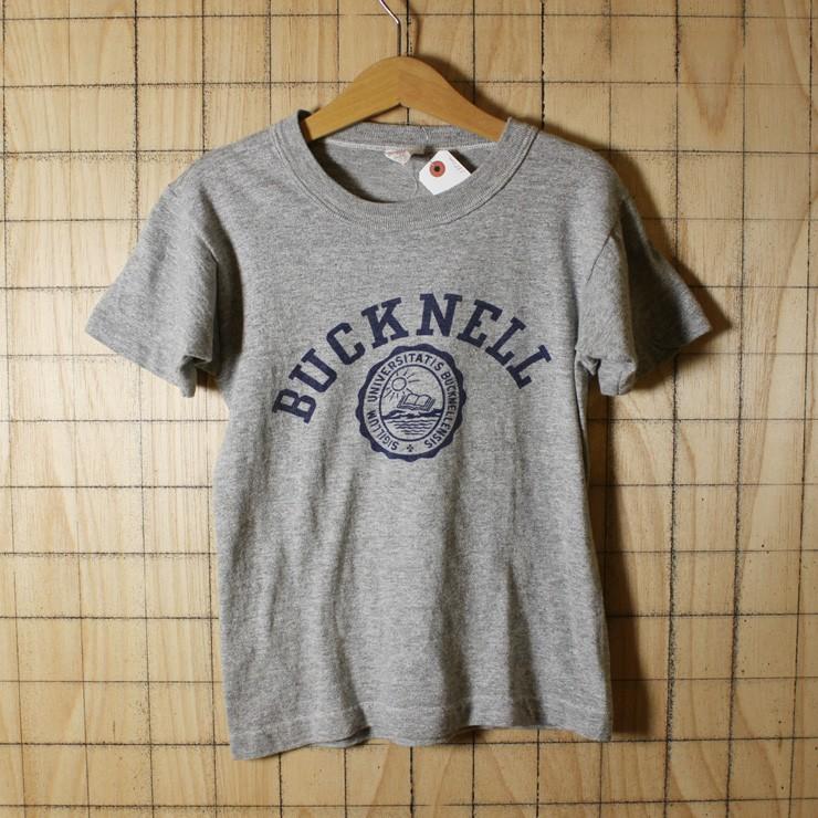 Championランタグ 60sビンテージ古着 霜降り杢グレー Bucknell Universityキッズカレッジ染み込みプリントtシャツ キッズ110cm相当 Ts K 21 古着屋ataco Garage 通販 Yahoo ショッピング