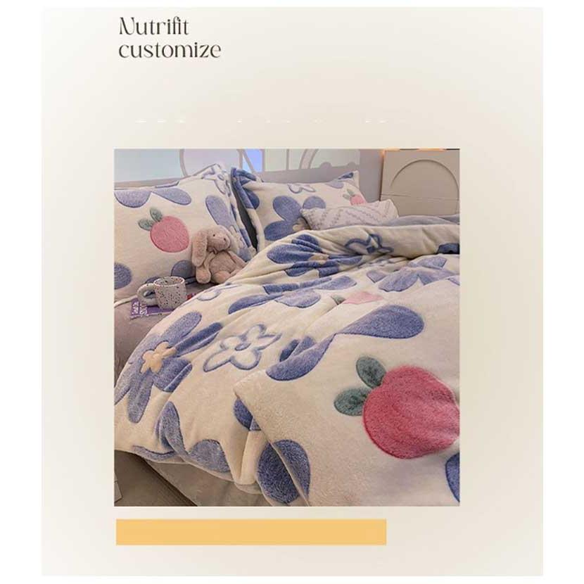 布団カバーセット 冬用 起毛 もこもこ 寝具カバーセット 3点セット