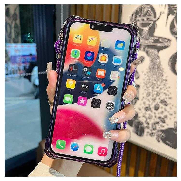 iPhone15 ケース iphone15 pro ストラップ 紐 スマホショルダー クリア