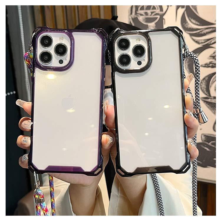 iPhone15 ケース iphone15 pro ストラップ 紐 スマホショルダー クリア