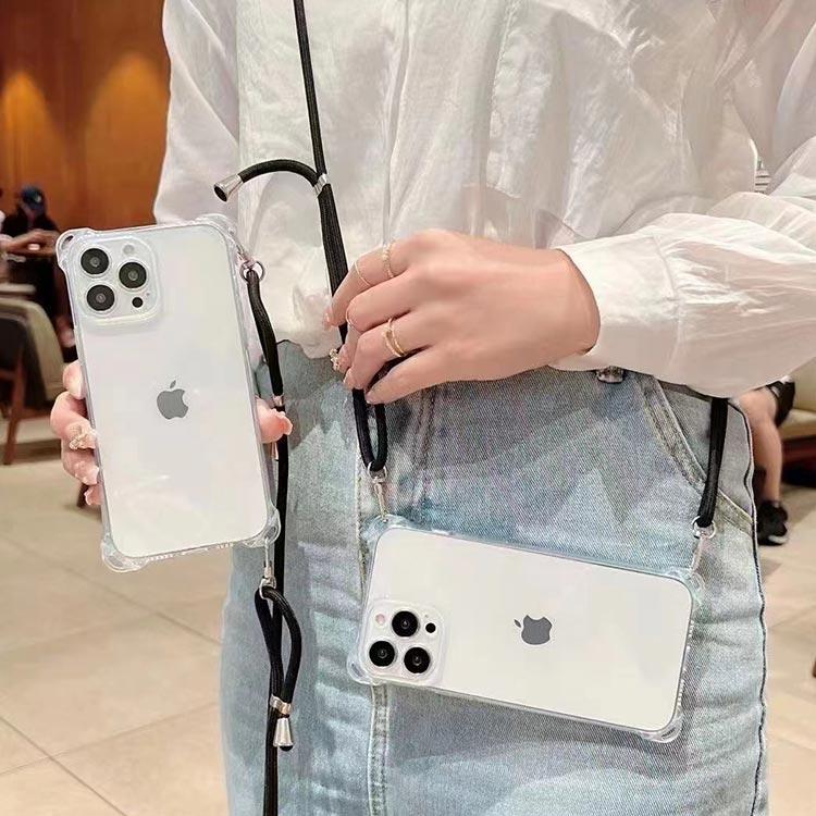 iPhone15 ケース iphone15 pro ストラップ 紐 スマホショルダー クリア