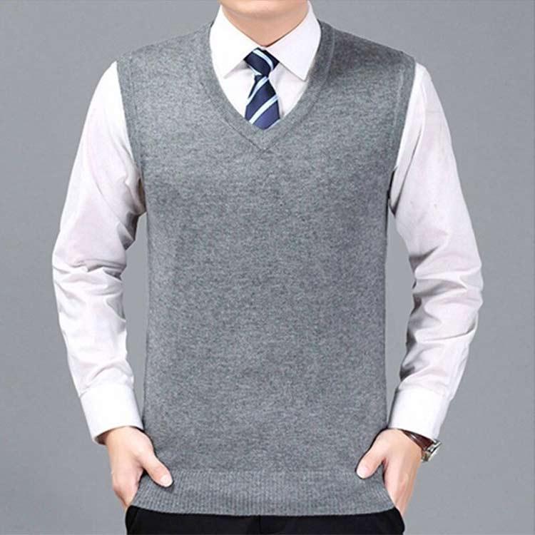 ニットベスト メンズ Vネック フォーマル 紳士 無地 シンプル スクール