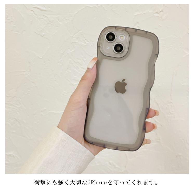 iPhoneケース 2個セット iPhone15ケース クリア くねくねケース