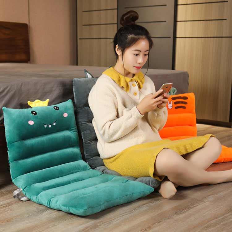 背もたれ付きクッション ボア 暖かい 洗える 折りたたみ 座布団 チェア