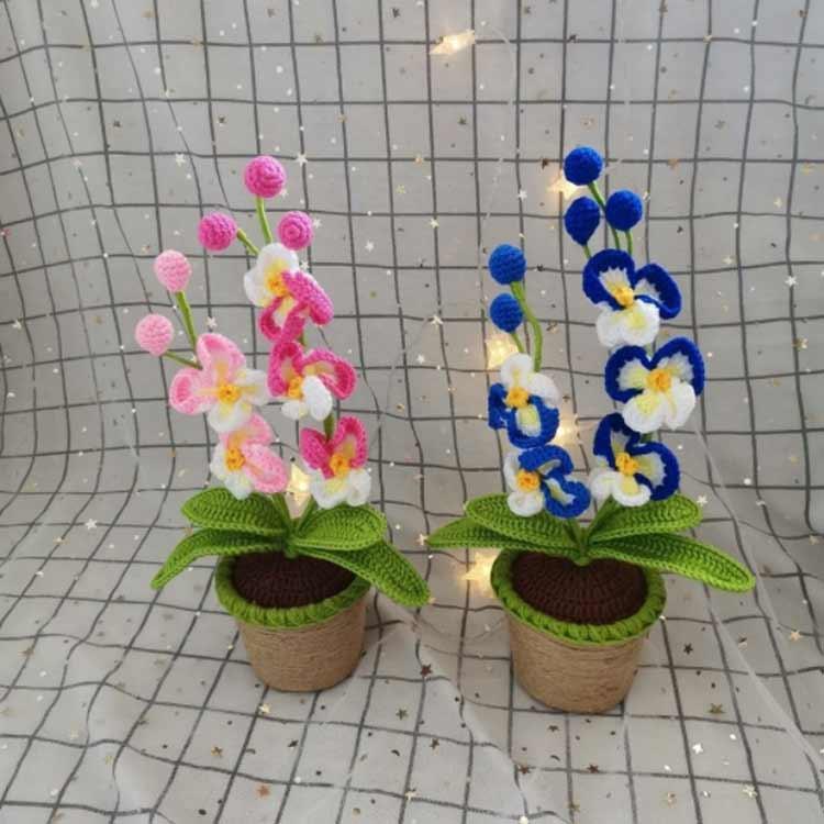 胡蝶蘭 造花 かぎ針編み 完成品 ぬいぐるみ花束 編み物 枯れない花 毛