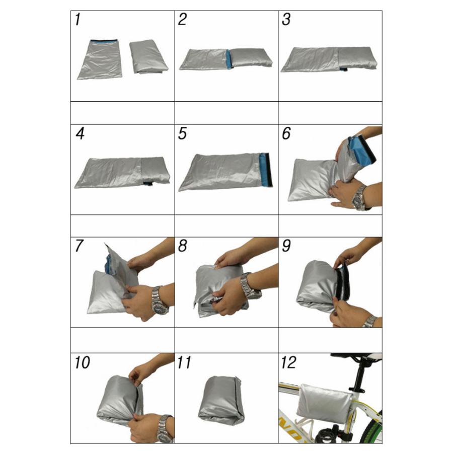 自転車カバー 撥水加工 シルバーコーティング UVカット 厚手 雨避け UV加工 盗難防止 210Dオックスフォード ロックホール/収納袋付 シルバー |  | 10