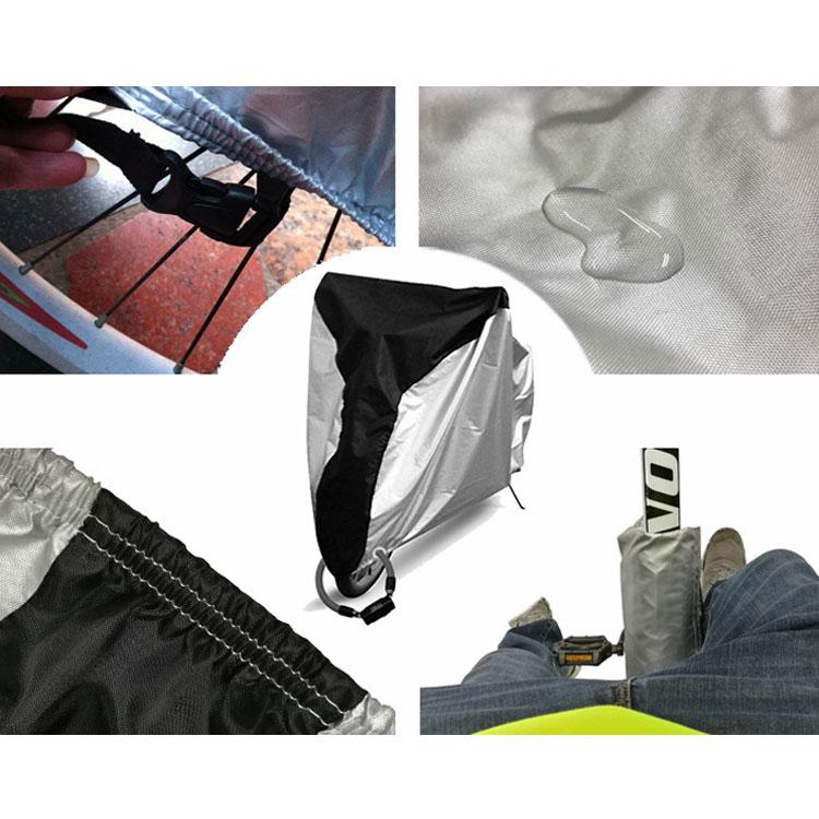 自転車カバー 撥水加工 シルバーコーティング UVカット 厚手 雨避け UV加工 盗難防止 210Dオックスフォード ロックホール/収納袋付 シルバー |  | 03