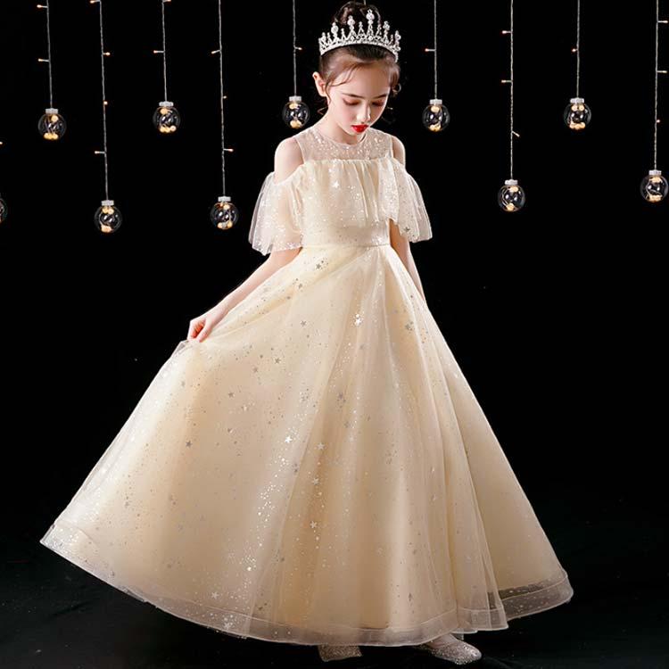 ゆめりすと 120 キッズドレス 演奏会　ピアノ発表会　子ども用ドレス ゆめりすと☆ソロステージ・ラメチュールレース レッド ：ピアノ