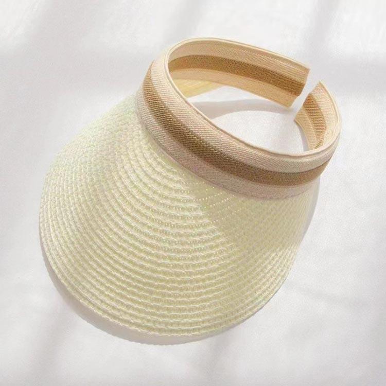 【新品】サンバイザー　折り畳み　紫外線　麦わら　サンカット　　UV 帽子　ゴルフ サンバイザー レディース uvカット 自転車 運転 飛ばない 蒸れない uv