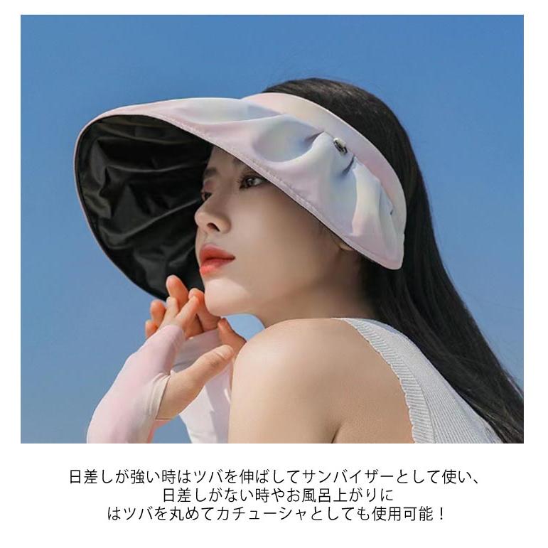 2wayで使える サンバイザー カチューシャ 折りたたみ レディース uv