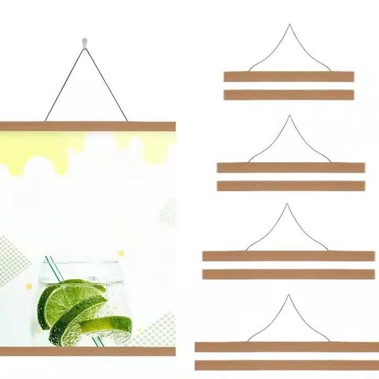 タペストリー棒 マグネット式 ポスターハンガー 木製 ウッドフレーム