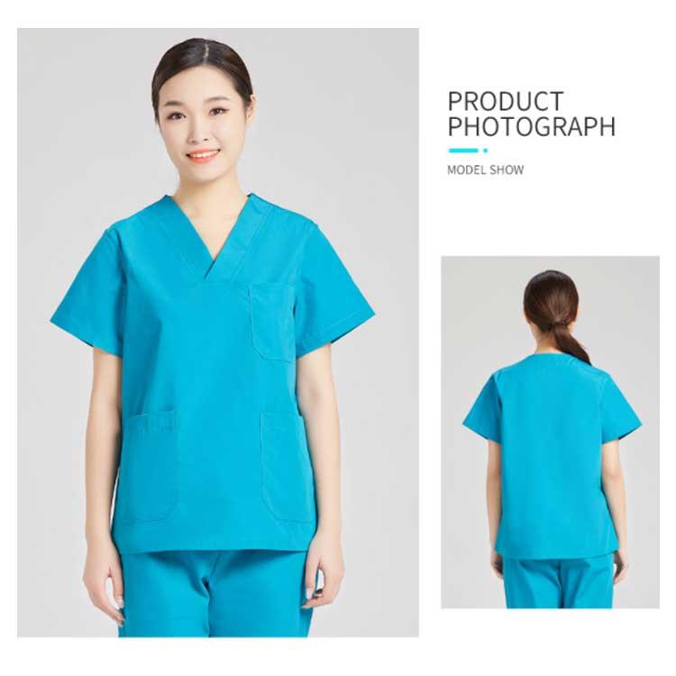 スクラブ 白衣 上下セット 男女兼用 半袖 医療用 大きいサイズ