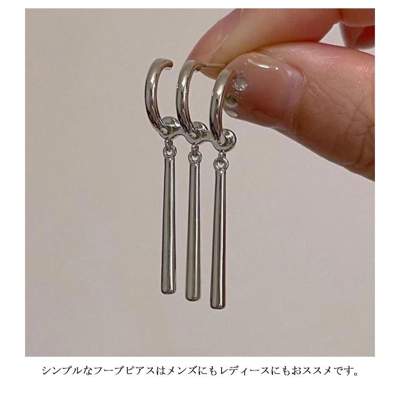 スティックピアス 3連 ピアス リングピアス ハーフフープピアス 片耳用