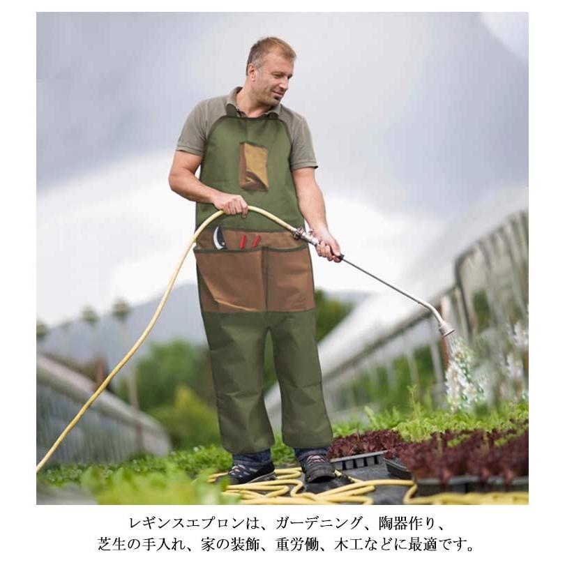 ガーデンエプロン 草刈り 園芸エプロン 足保護 多機能 ワークマン