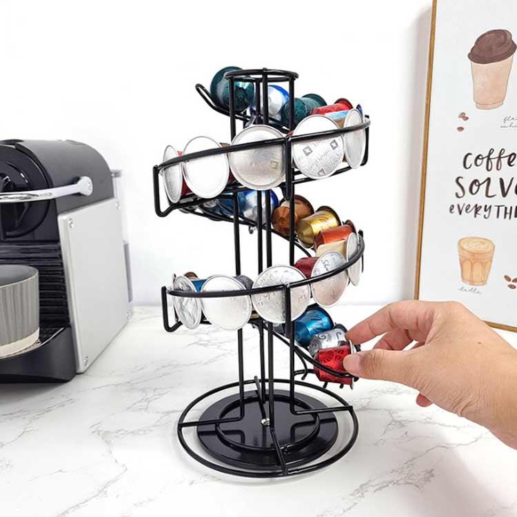コーヒーカプセルスタンド カプセルホルダー 30個用 回転式 収納ラック