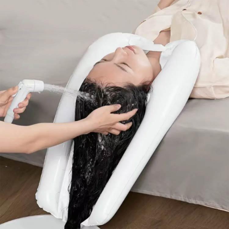 電動シャワー＋電動空気ポンプ＋洗髪器＋α　ベッドで洗髪寝たままOK！直ぐ使えます 寝たまま 空気式 シャンプー台 洗髪槽 洗髪器 折り畳み式 2個セット