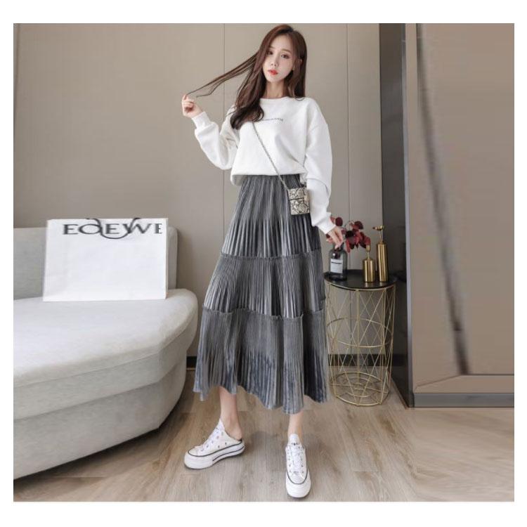 AVAVAV ベルベット ロングスカート S CRUSHED VELVET LOW-WAIST LONG SKIRT|クラッシュ ベルベット ロー