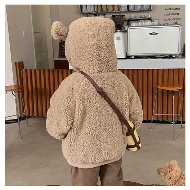 ボアコート フリースジャケット キッズ服 くま耳ボアパーカー