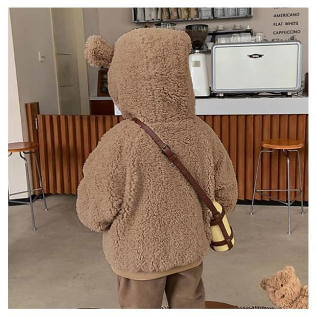 ボアコート フリースジャケット キッズ服 くま耳ボアパーカー 防寒