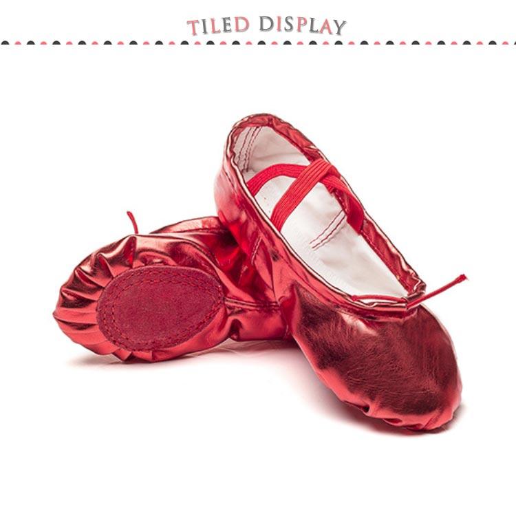 ステージ衣装 ダンスシューズ バレエシューズ シューズ キッズ レッド