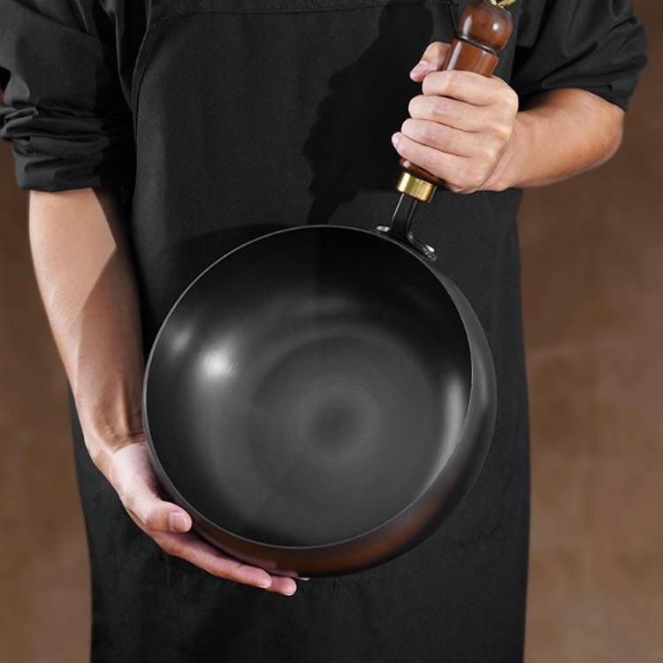 焦げ付かない 28cm 鉄フライパン 9.45インチ鉄製 ガス代節約 伝統鉄鍋