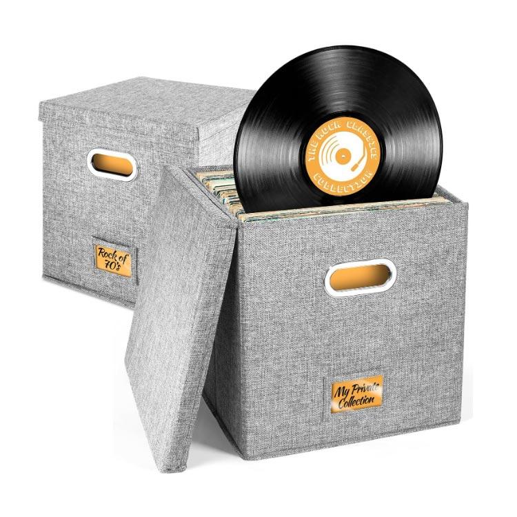 レコードケース 収納ボックス ビニールレコード用 レコードボックス