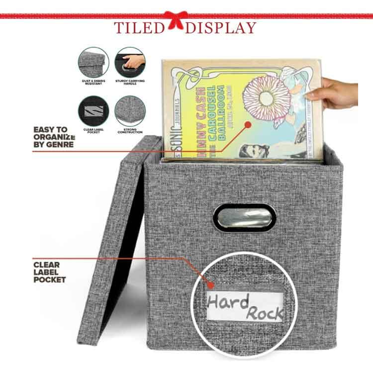レコードケース 収納ボックス ビニールレコード用 レコードボックス