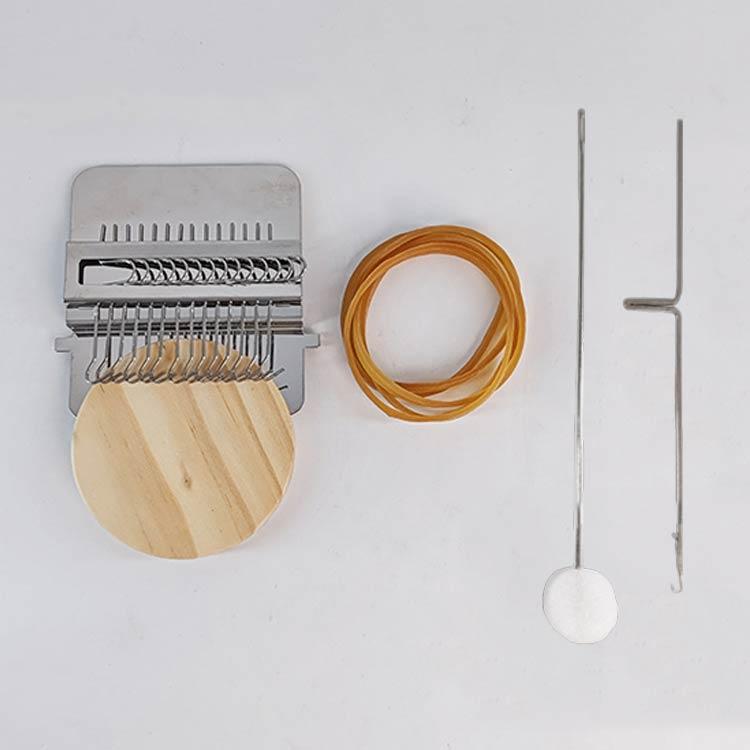 デニム穴修理ツール ポータブル小型織機 木製 手持ち式編み機 ビーズ