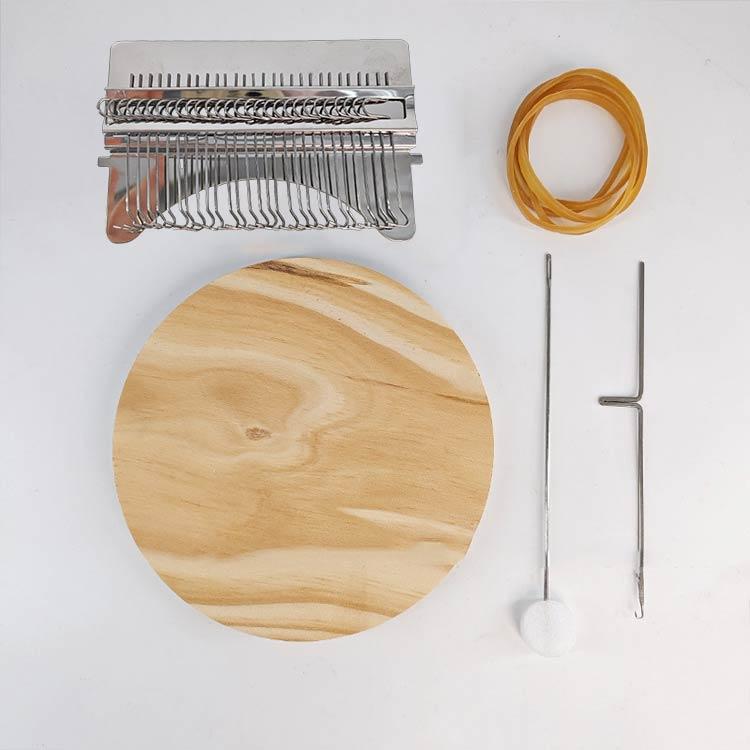 デニム穴修理ツール ポータブル小型織機 木製 手持ち式編み機 ビーズ