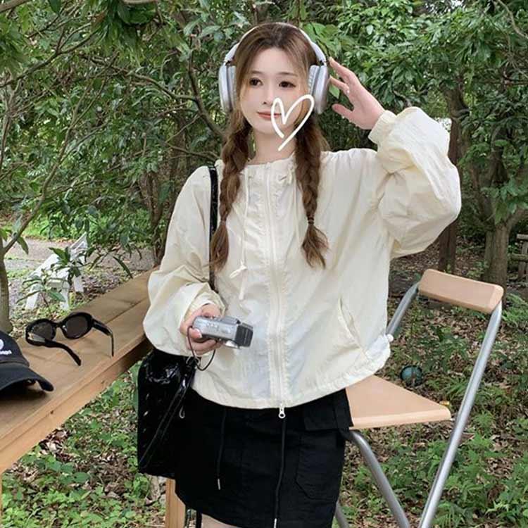 フード付き 春 ラッシュガード 薄手 ライトアウター レディース