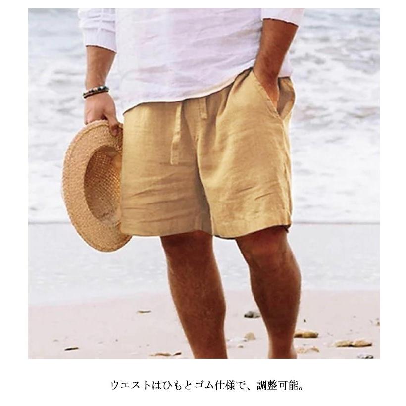 パパス リネン麻半ズボン 半パン アロハ リネンパンツ ハーフパンツ パンツ メンズ 麻 全7色×8サイズ！半ズボン