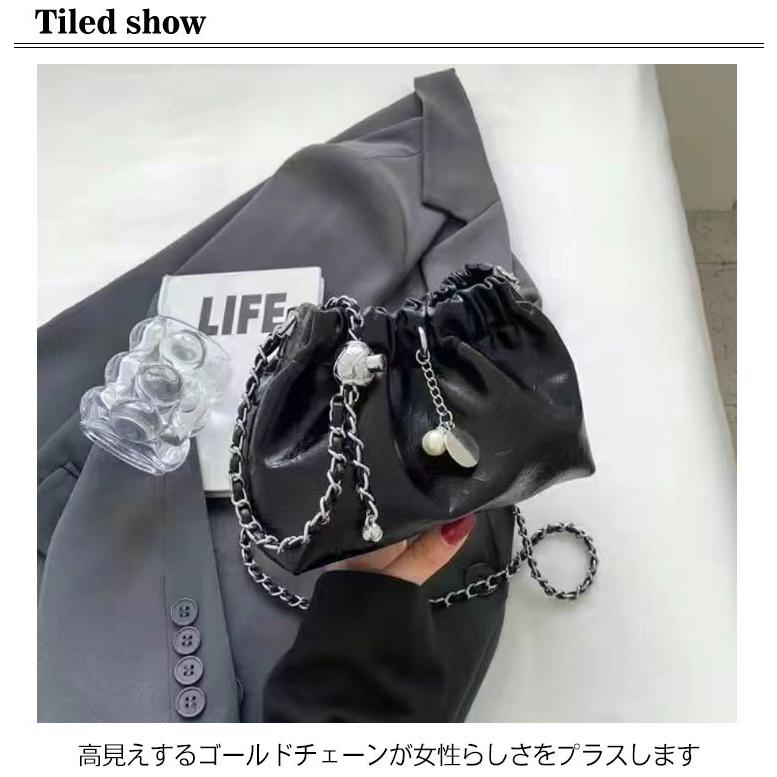 VIP限定 ノベルティ バケツチェーンショルダーバッグ ブラック ショルダーバッグ バッグバケツ 肩掛け レディース きれいめ おしゃれ
