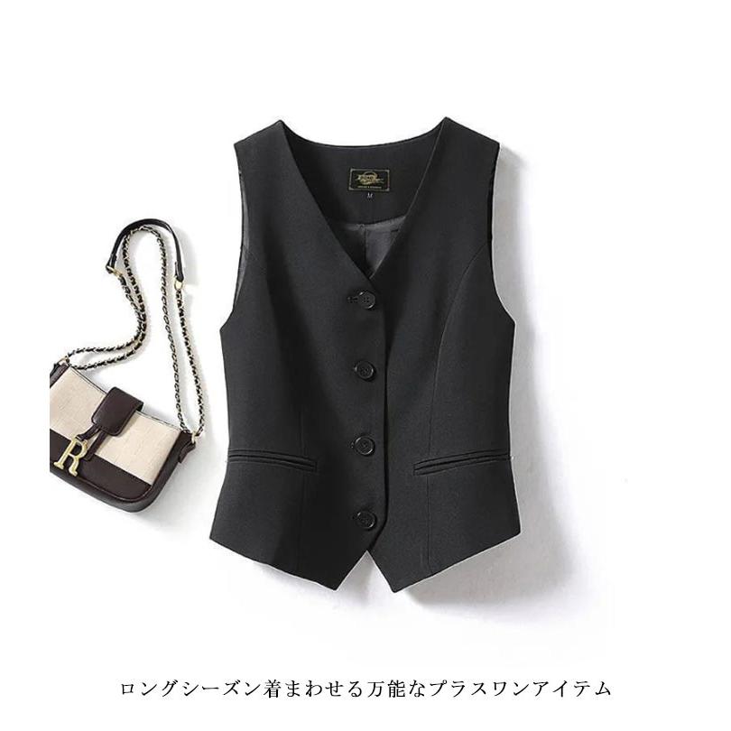 【新品未使用】レディース用ベスト・ジレ／ 9号／ネイビー／春秋／30〜50代 ベスト レディース スーツベスト 春秋 ノースリーブ ロングジレ