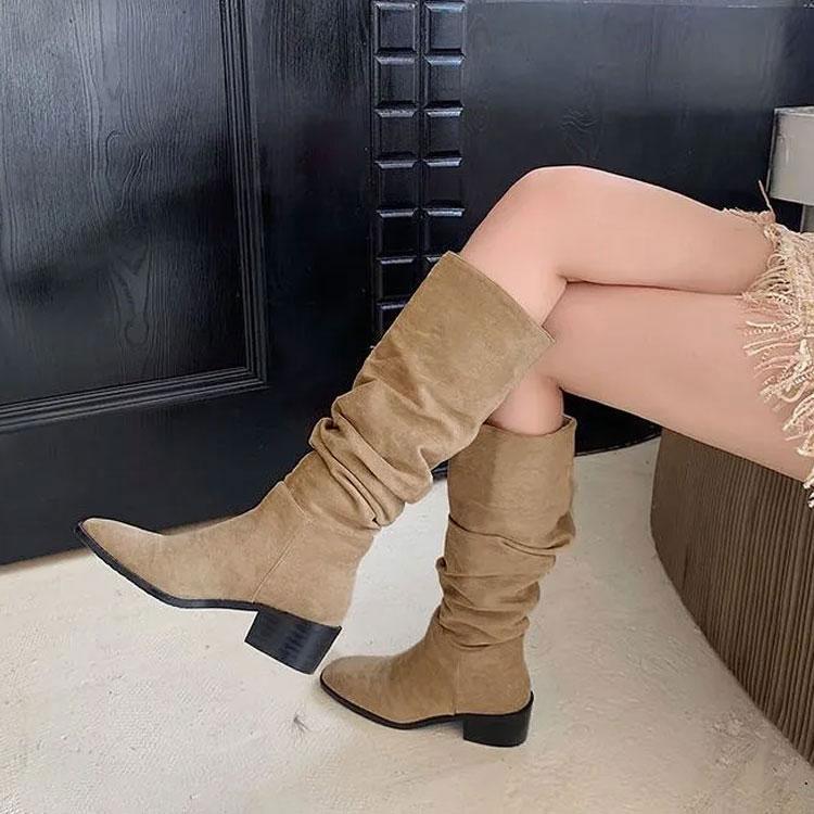 ブーツ くしゅくしゅロング レディース エンジニアブーツ 幅広 甲高