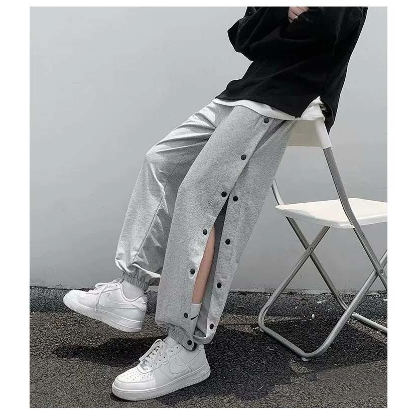 スナップボタン 裏起毛 裾ボタン バスケットボールパンツ メンズ 大人