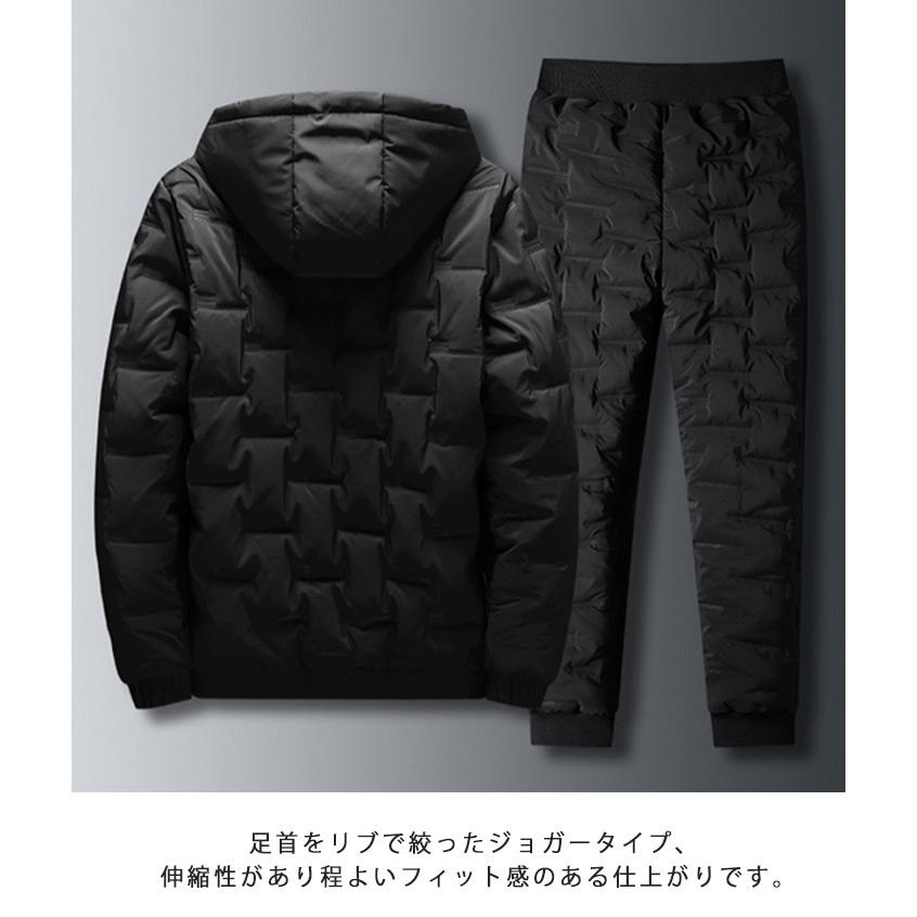 冬 上下セット セットアップ 防寒 ゴルフパンツメンズ キルティング 裏