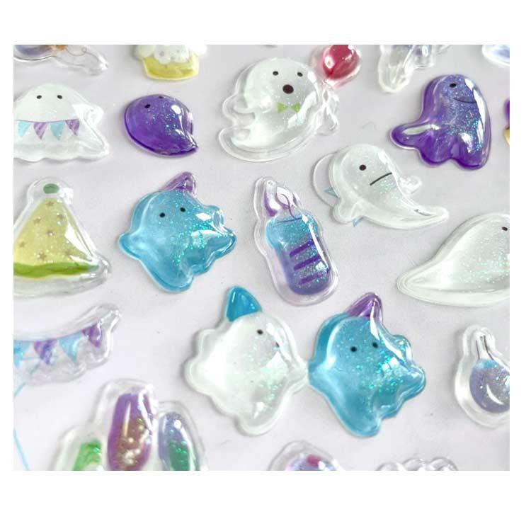 平成レトロ 6枚セット ドロップシール ぷにぷに つやつや キャラクター