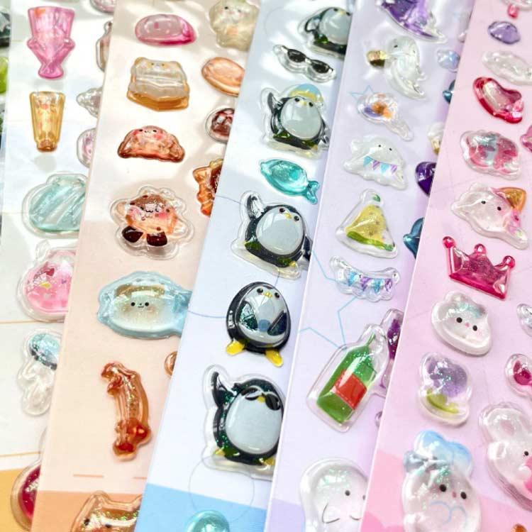平成レトロ 6枚セット ドロップシール ぷにぷに つやつや キャラクター