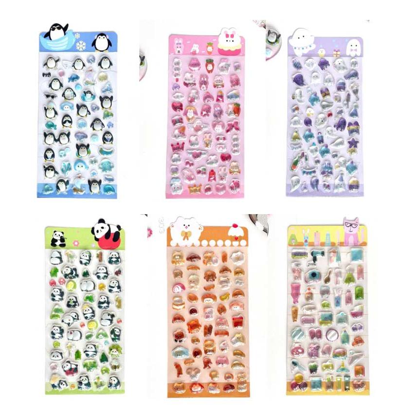 平成レトロ 6枚セット ドロップシール ぷにぷに つやつや キャラクター