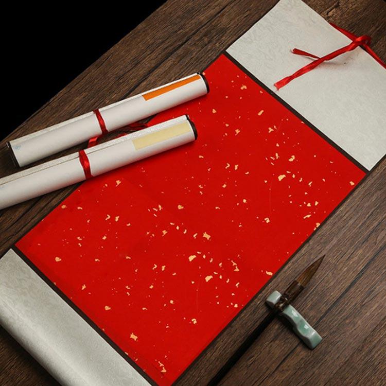 中華画 白紙 2本セット 掛け軸 書道半紙 習字 巻物 かけ軸 画仙紙 無地