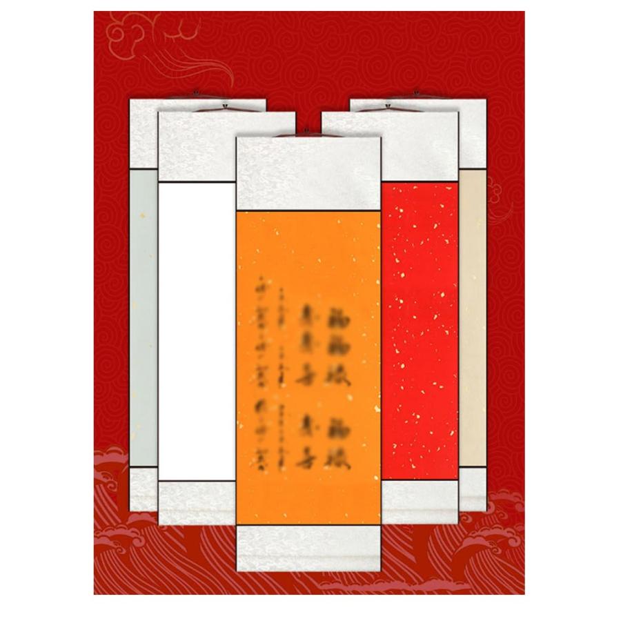 中華画 白紙 2本セット 掛け軸 書道半紙 習字 巻物 かけ軸 画仙紙 無地