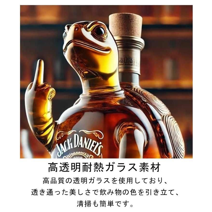 ウィスキー愛好家 ブランデー ウイスキーデカンター カメ 耐熱ガラス製