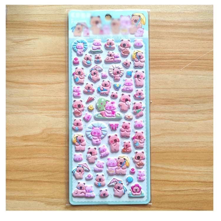 平成レトロ 【8枚セット】泡ステッカー かわいい シール交換 カピバラ