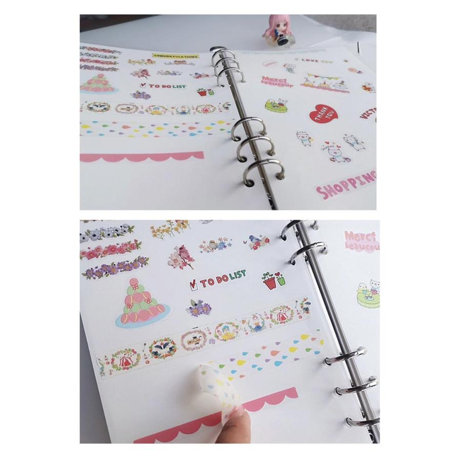 シール帳 剥離紙シート 手帳用 80枚セット A6サイズ 厚手 A7サイズ A5