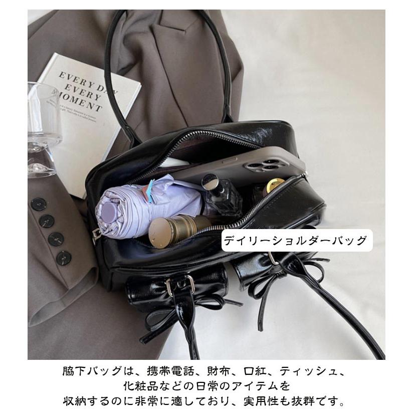 ショルダーバッグ 高級感 レディース おしゃれ PU 蝶ネクタイ レザー調